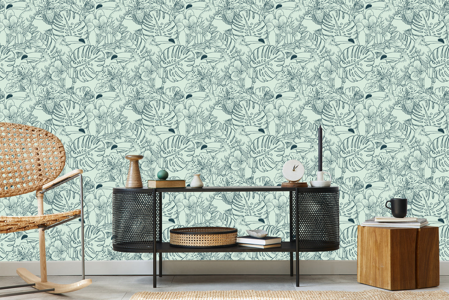 Wallpaper Toucans And Exotic Plants