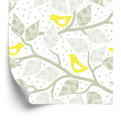 Wallpaper Birds, Leaves And Branches