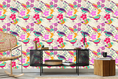 Wallpaper Multicolored Birds