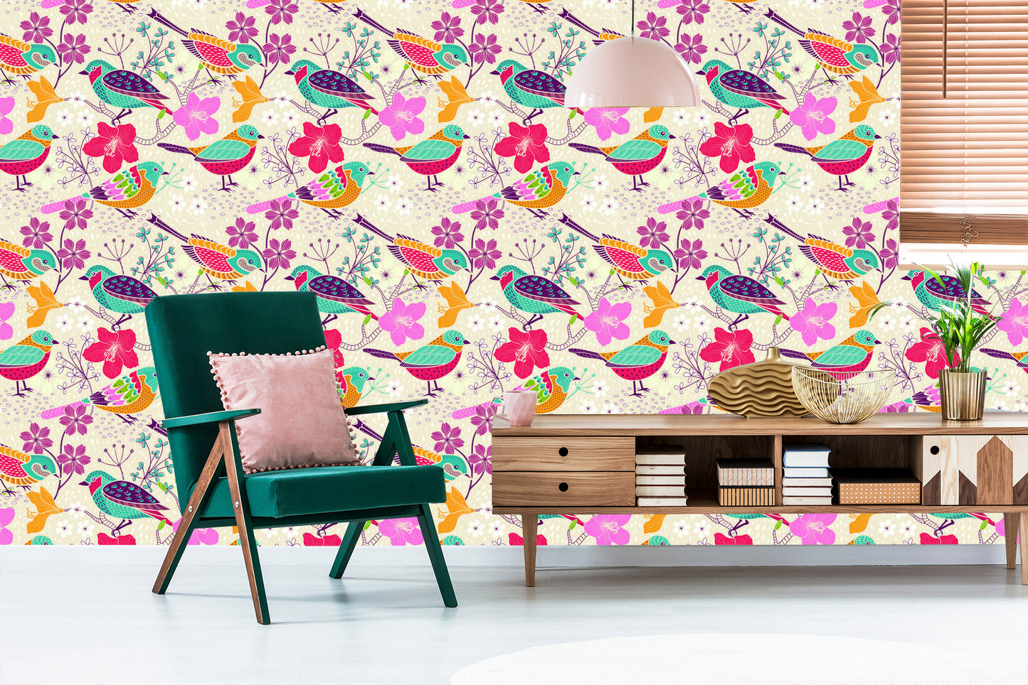 Wallpaper Multicolored Birds