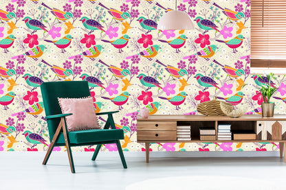 Wallpaper Multicolored Birds