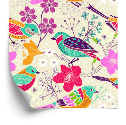 Wallpaper Multicolored Birds
