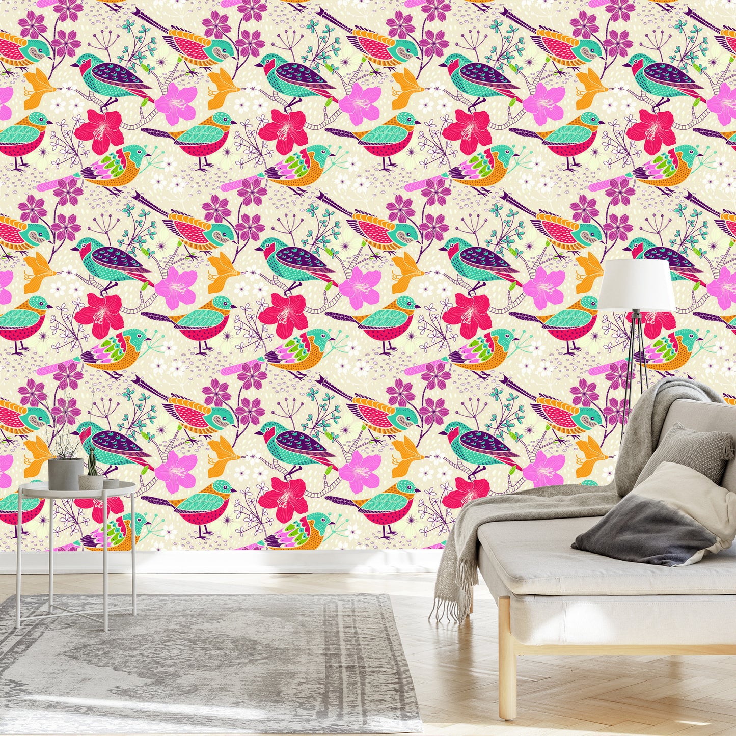 Wallpaper Multicolored Birds