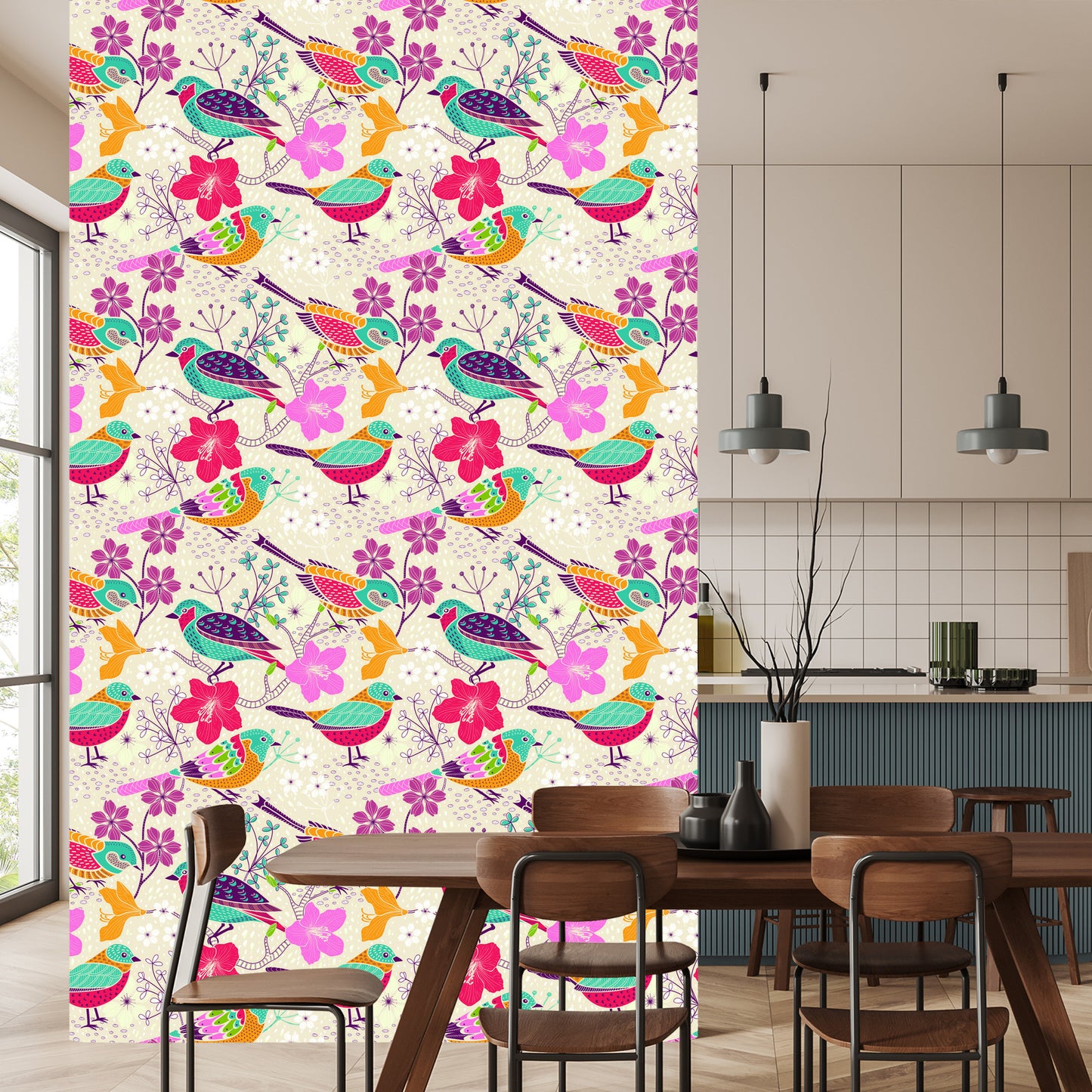 Wallpaper Multicolored Birds