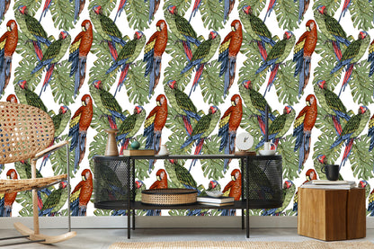 Wallpaper Colorful Parrots