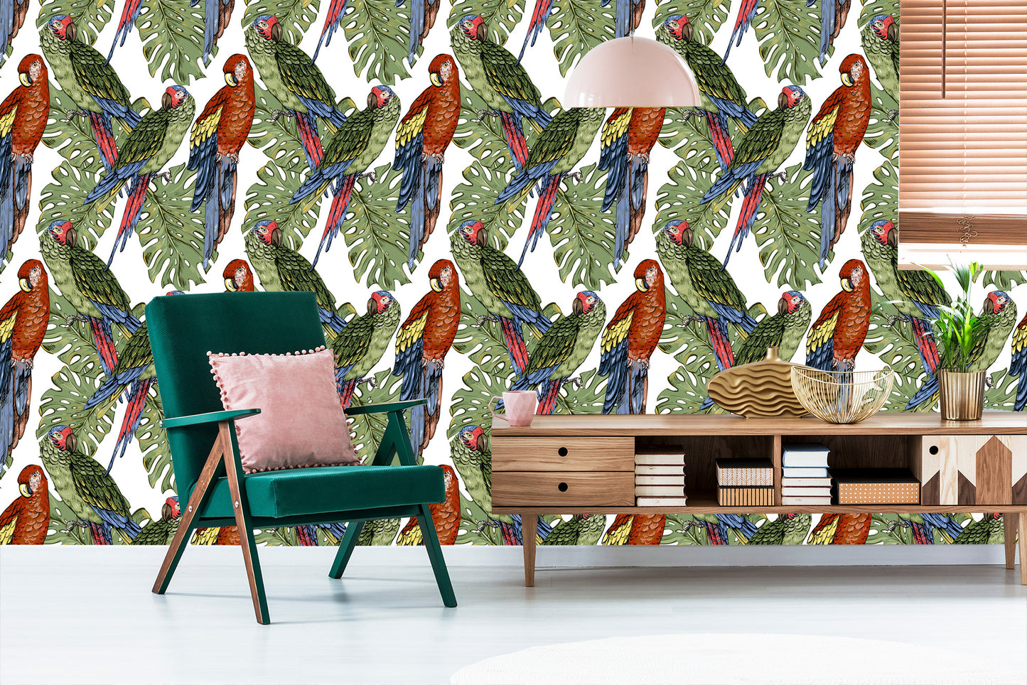 Wallpaper Colorful Parrots