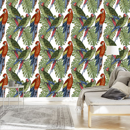 Wallpaper Colorful Parrots