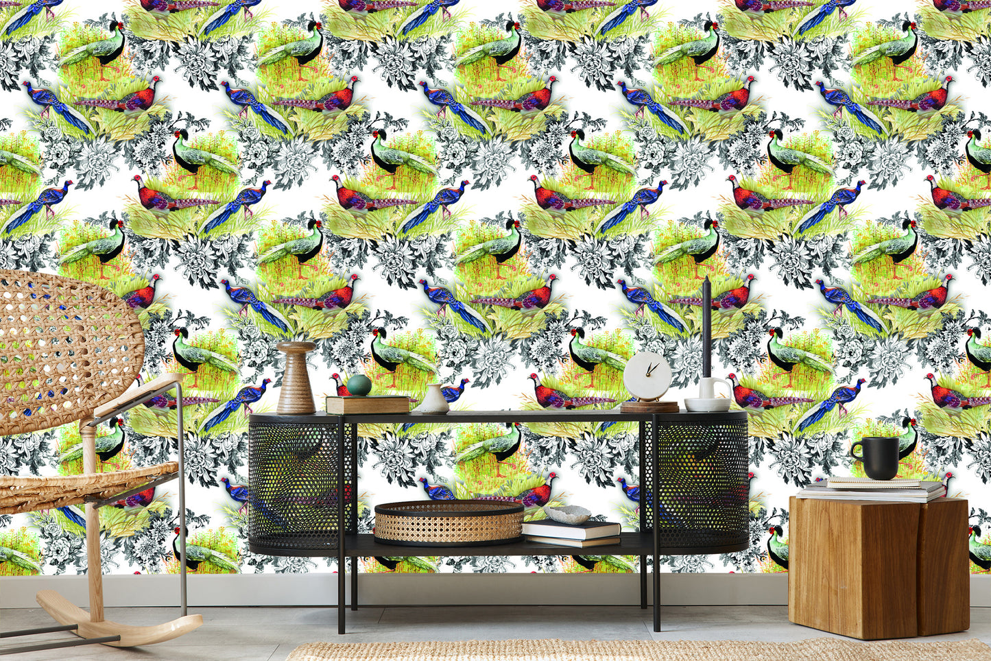 Wallpaper Peacocks And Pheasants