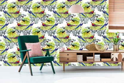 Wallpaper Peacocks And Pheasants
