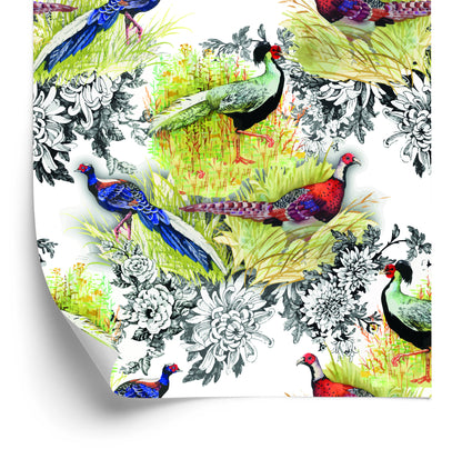 Wallpaper Peacocks And Pheasants