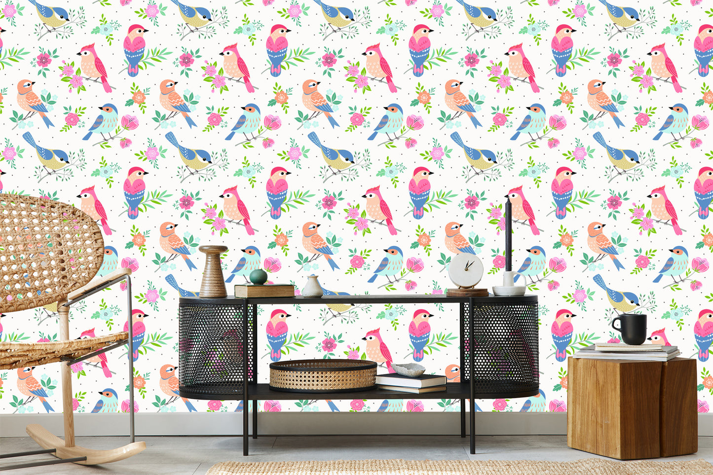 Wallpaper Multicolored Birds