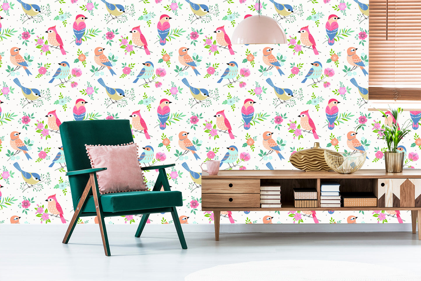 Wallpaper Multicolored Birds