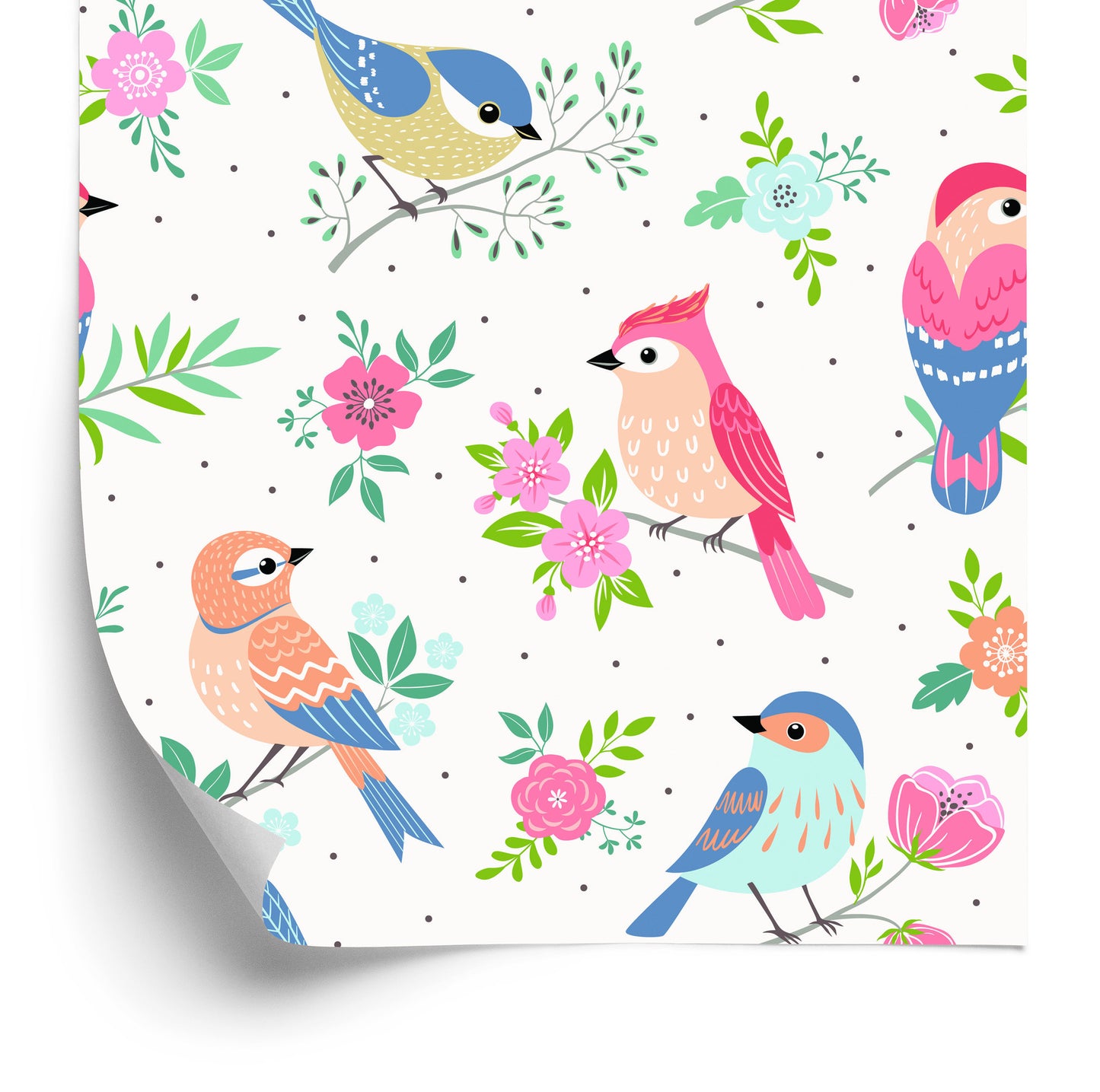 Wallpaper Multicolored Birds