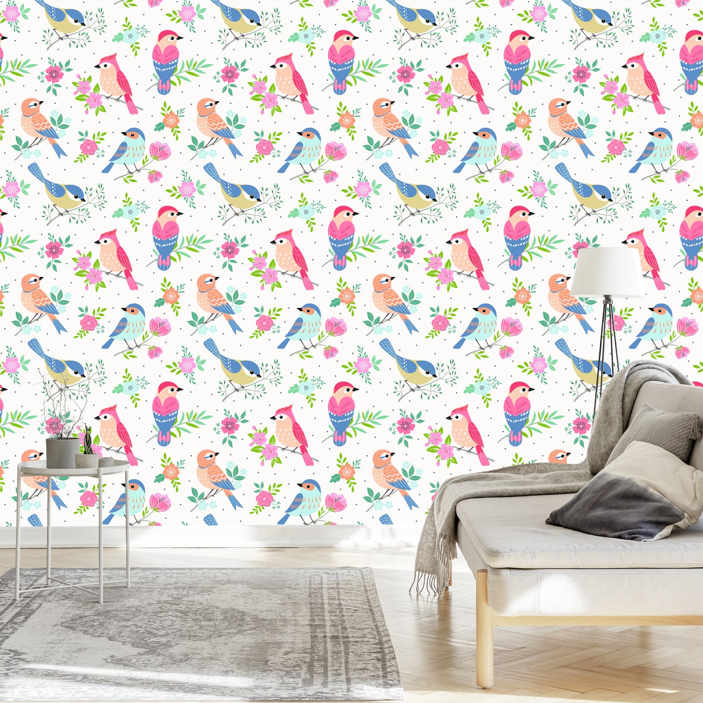 Wallpaper Multicolored Birds