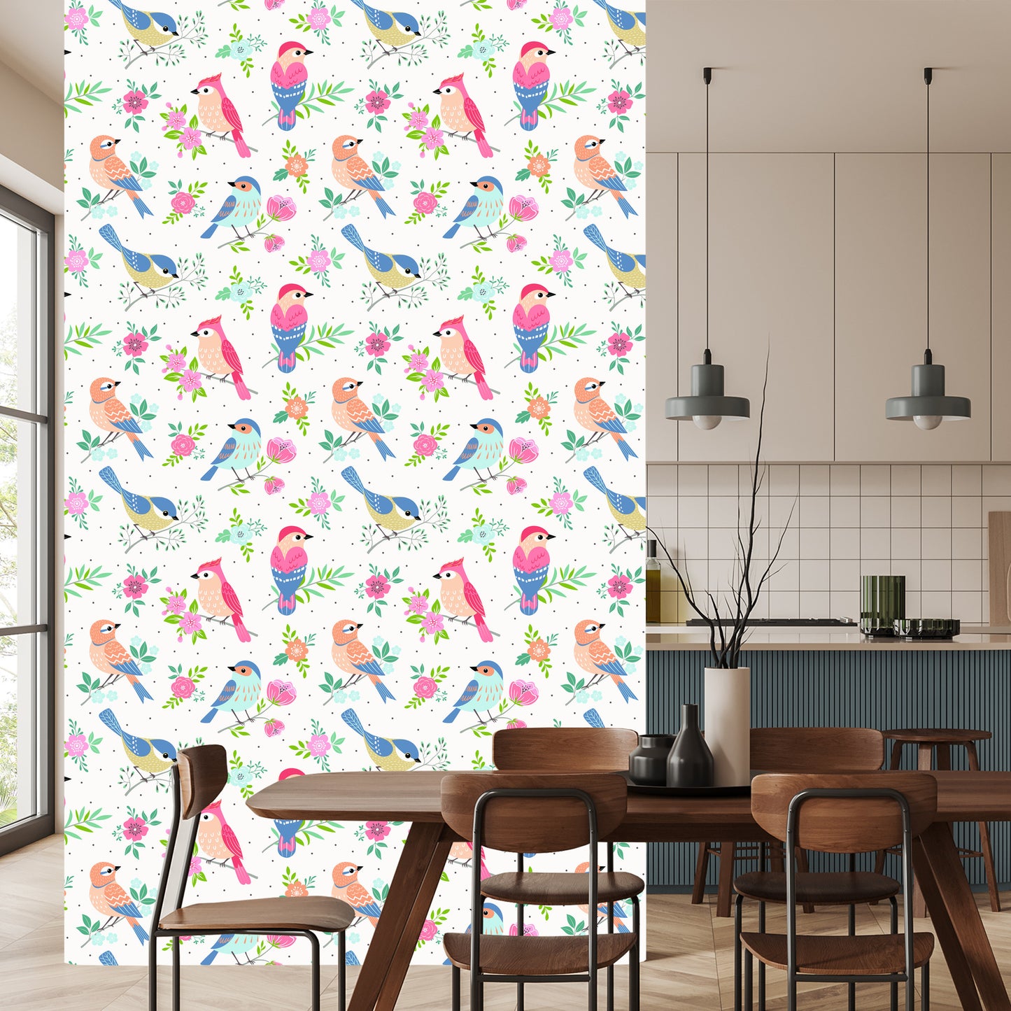 Wallpaper Multicolored Birds