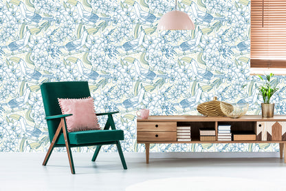 Wallpaper Toucans And Flowers