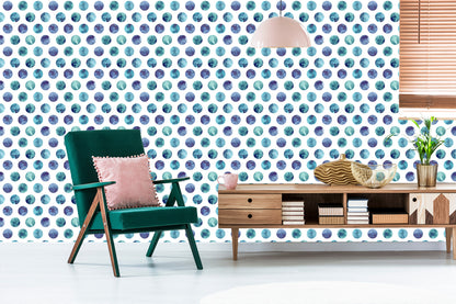 Wallpaper Colorful Dots Painted With Watercolor