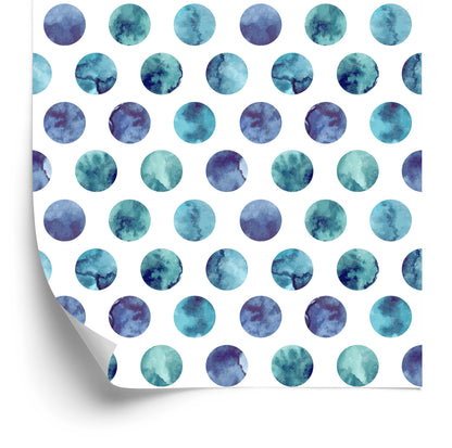 Wallpaper Colorful Dots Painted With Watercolor