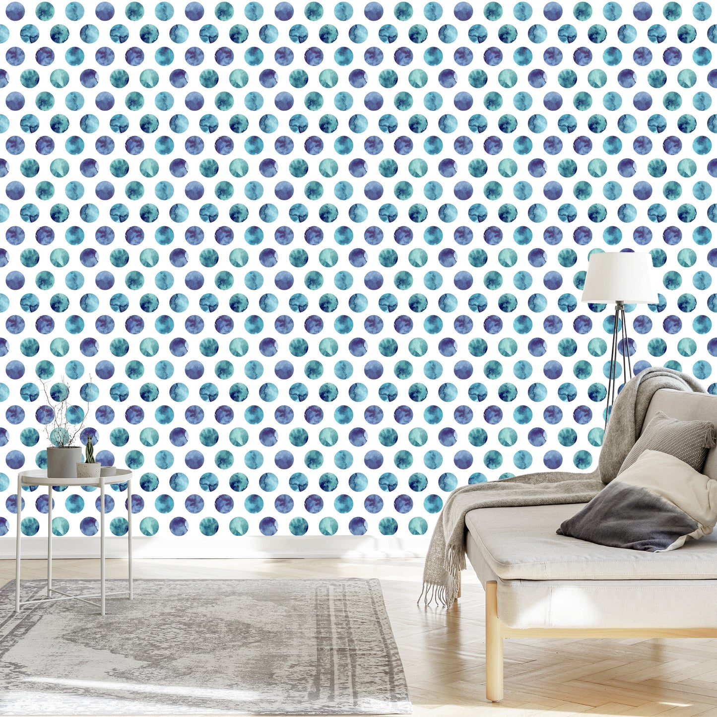 Wallpaper Colorful Dots Painted With Watercolor