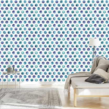 Wallpaper Colorful Dots Painted With Watercolor