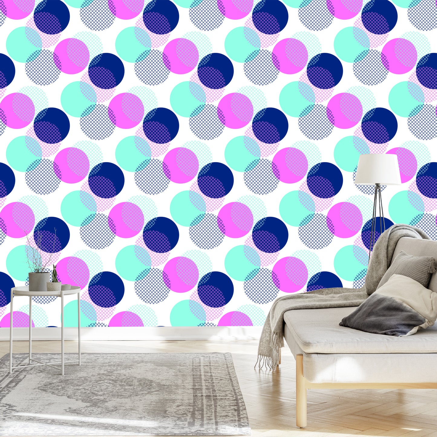 Wallpaper Modern Colorful Polka Dots