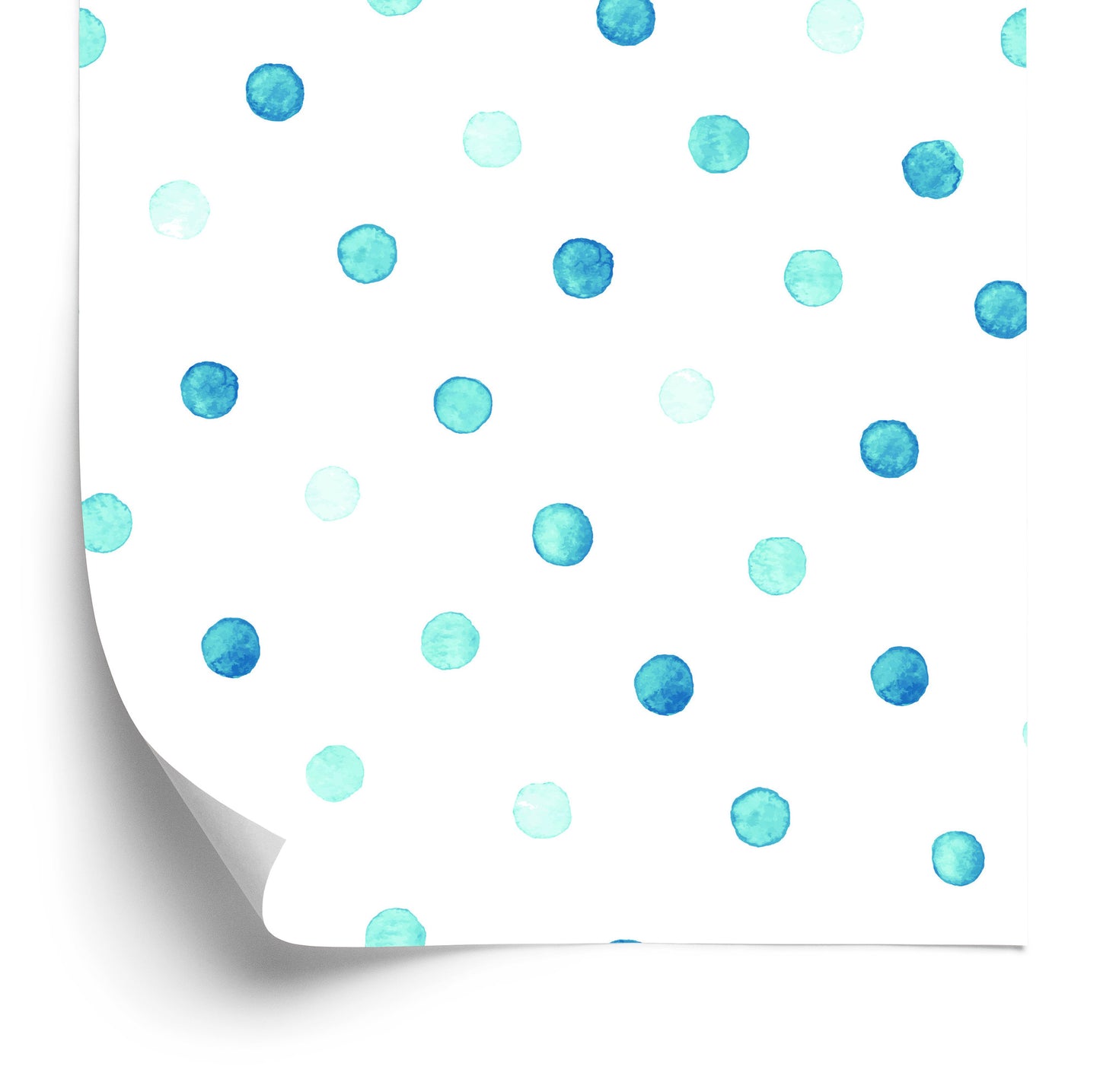 Wallpaper Blue Dots Painted With Watercolor