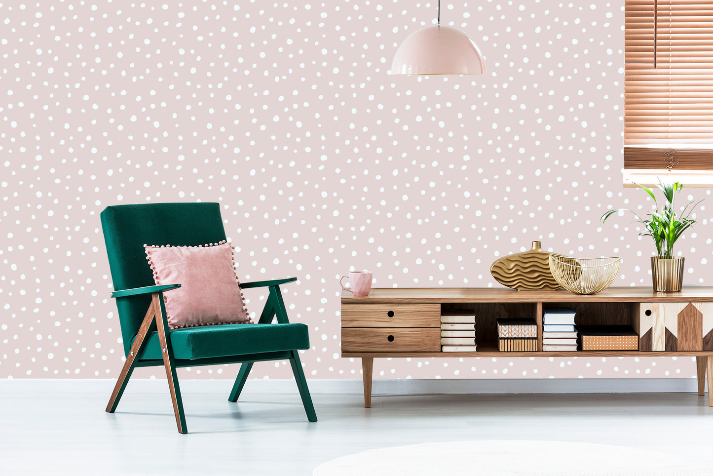 Wallpaper Abstract White Polka Dots