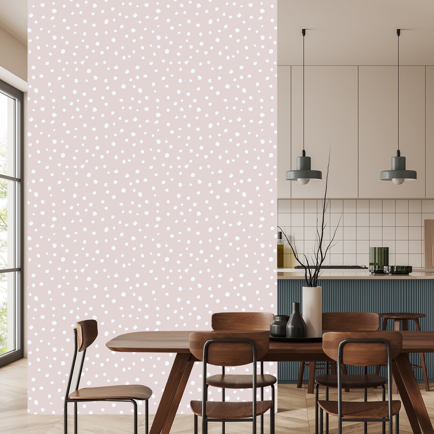 Wallpaper Abstract White Polka Dots