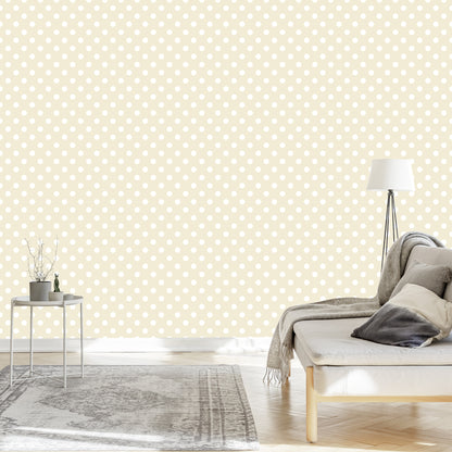 Wallpaper Retro Style White Polka Dots