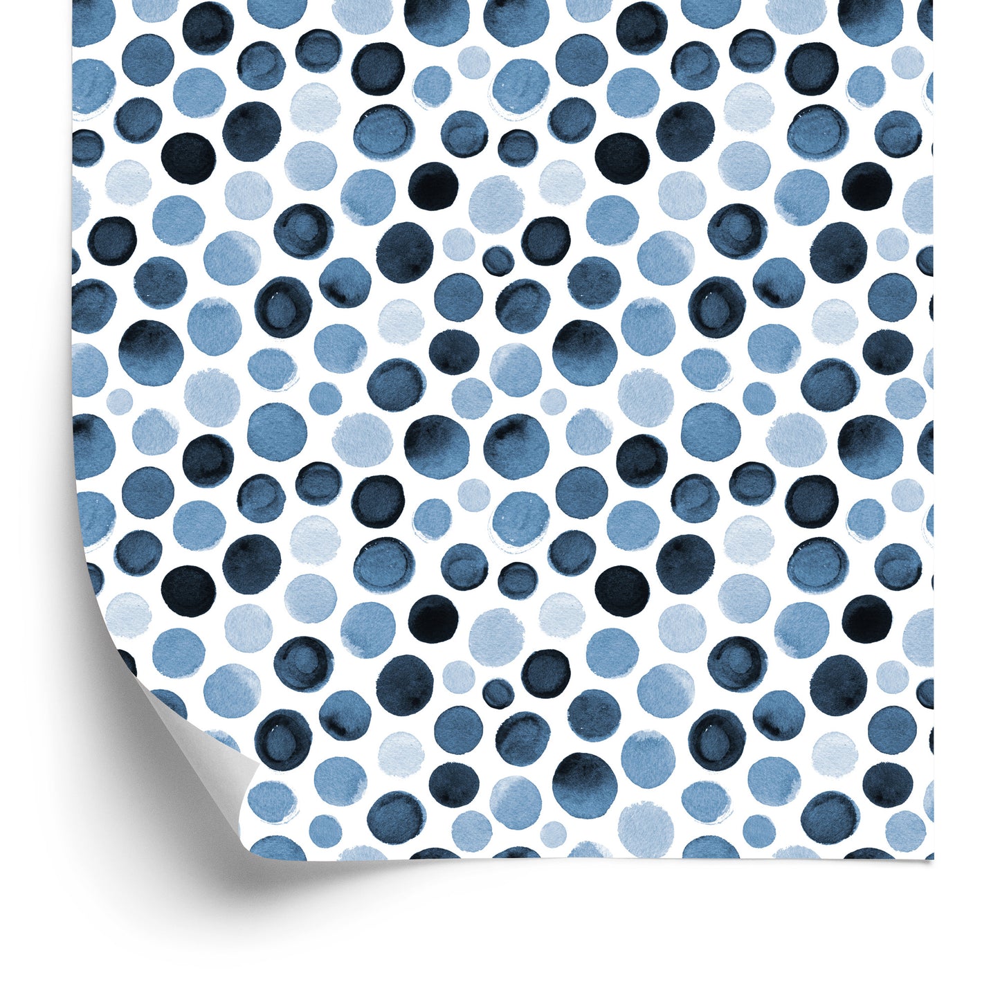 Wallpaper Blue Dots With Watercolors