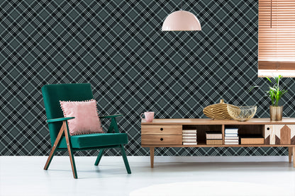 Wallpaper Tartan In Shades Of Gray