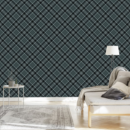 Wallpaper Tartan In Shades Of Gray