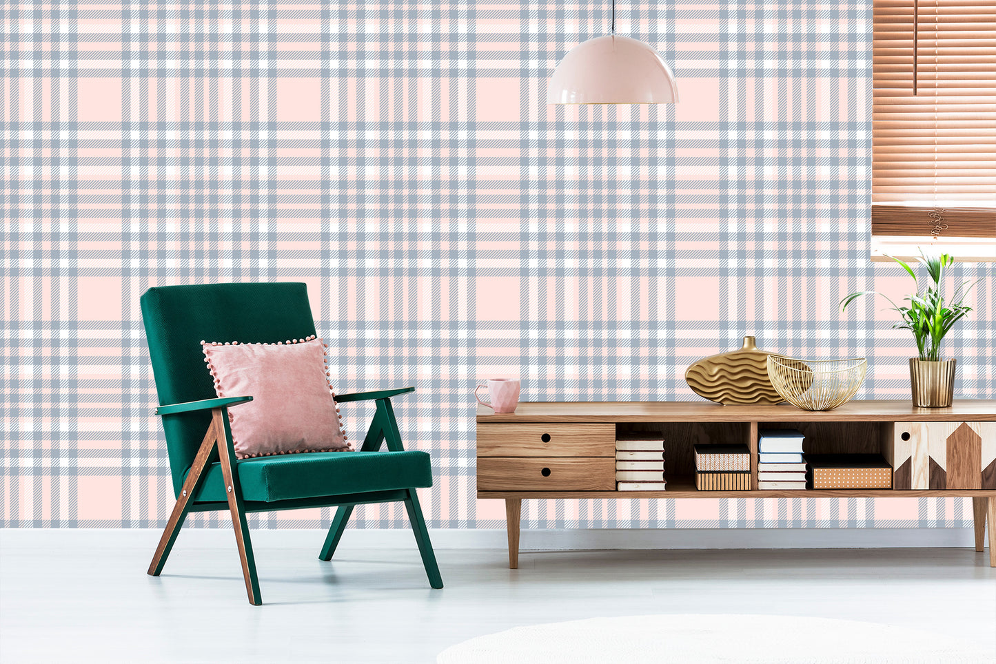 Wallpaper Beautiful Plaid In Delicate Pastel Colors