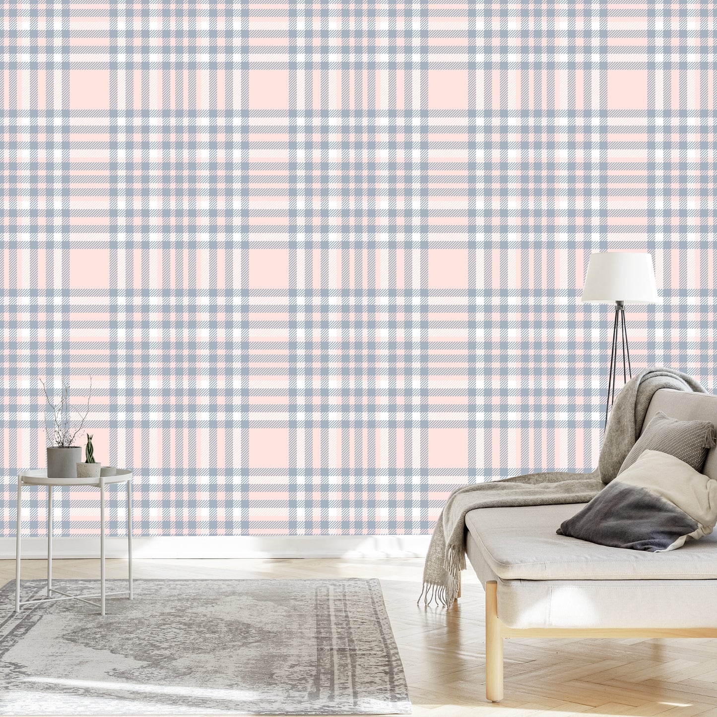 Wallpaper Beautiful Plaid In Delicate Pastel Colors