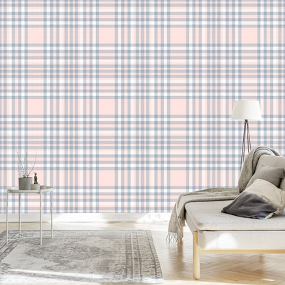 Wallpaper Beautiful Plaid In Delicate Pastel Colors