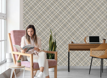 Wallpaper Modern Tartan Pattern