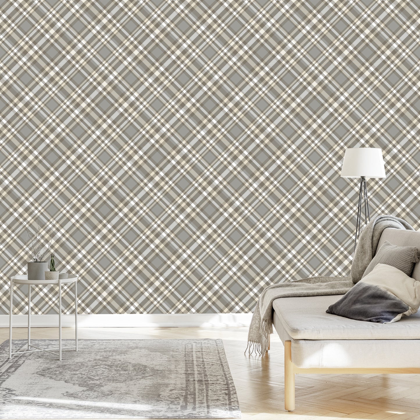 Wallpaper Modern Tartan Pattern