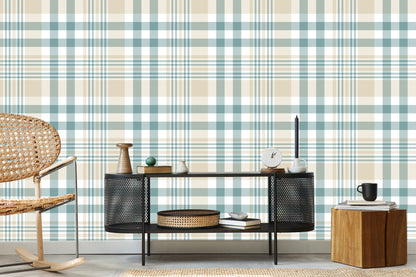 Wallpaper Geometric Plaid Bedroom Living Room