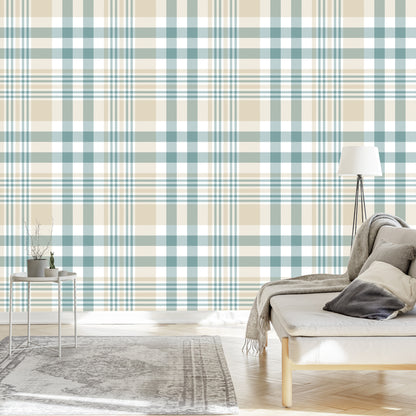 Wallpaper Geometric Plaid Bedroom Living Room