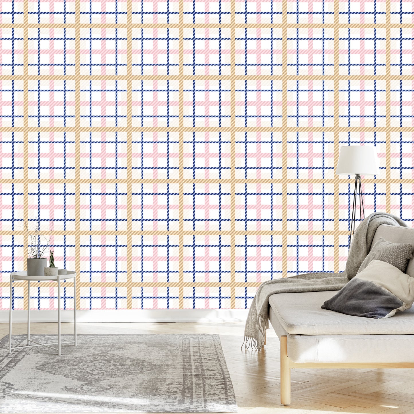Wallpaper 3D Plaid Optical Geometric Bedroom