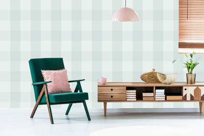 Wallpaper Checkered In Shades Of Gray For The Living Room