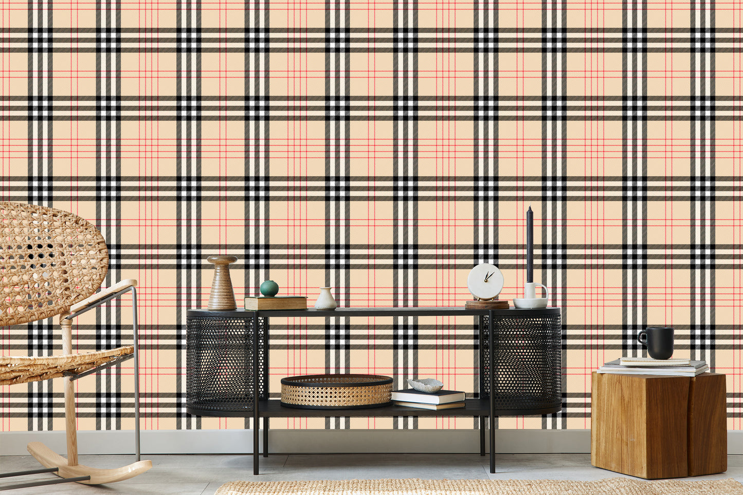 Wallpaper Modern 3D Plaid For Office Living Room