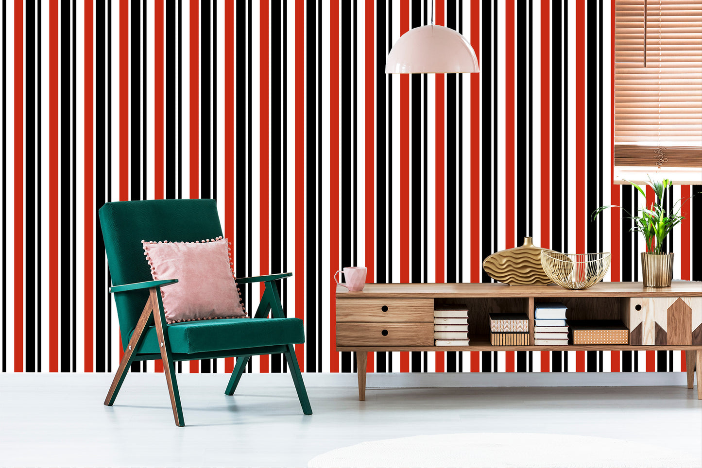Wallpaper Classic Vertical Stripes For The Salon Office