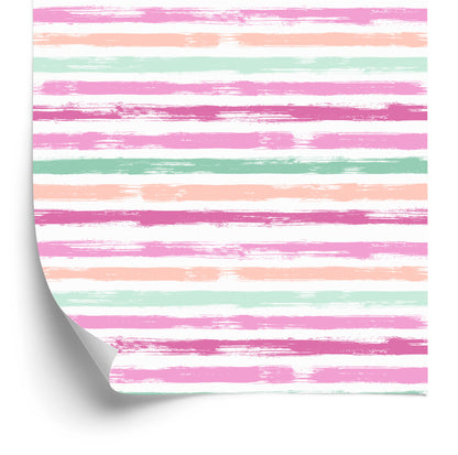 Wallpaper In Colorful Classic Stripes Horizontal Living Room