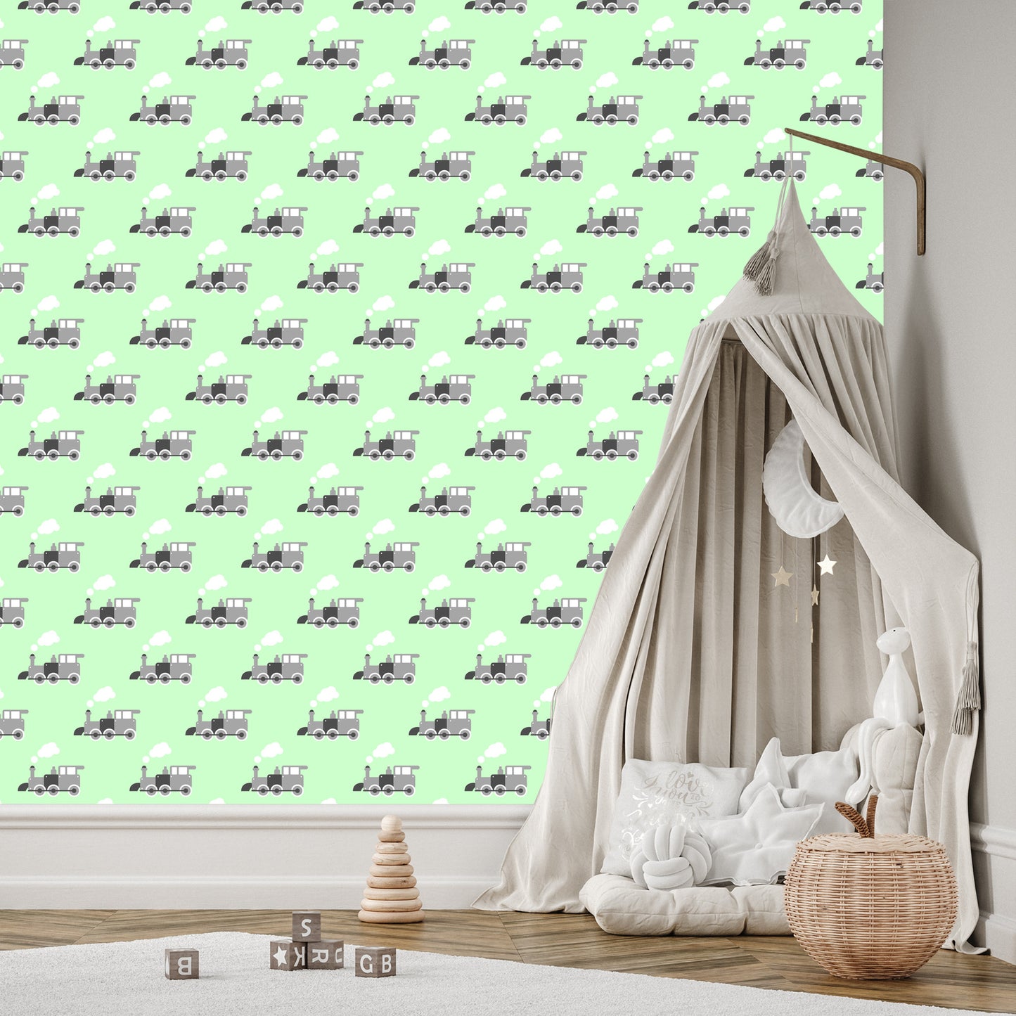 Wallpaper Fairy-Tale Retro Steam Locomotives