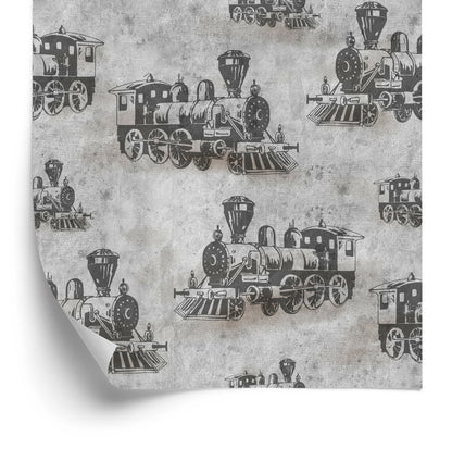 Wallpaper Vintage Locomotive On A Concrete Background