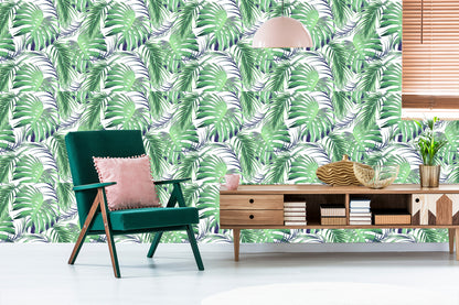Wallpaper Leaves Palm And Monsteraae