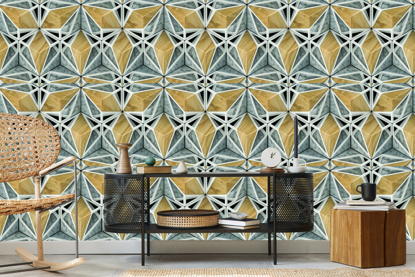 Wallpaper 3D Wood Marble