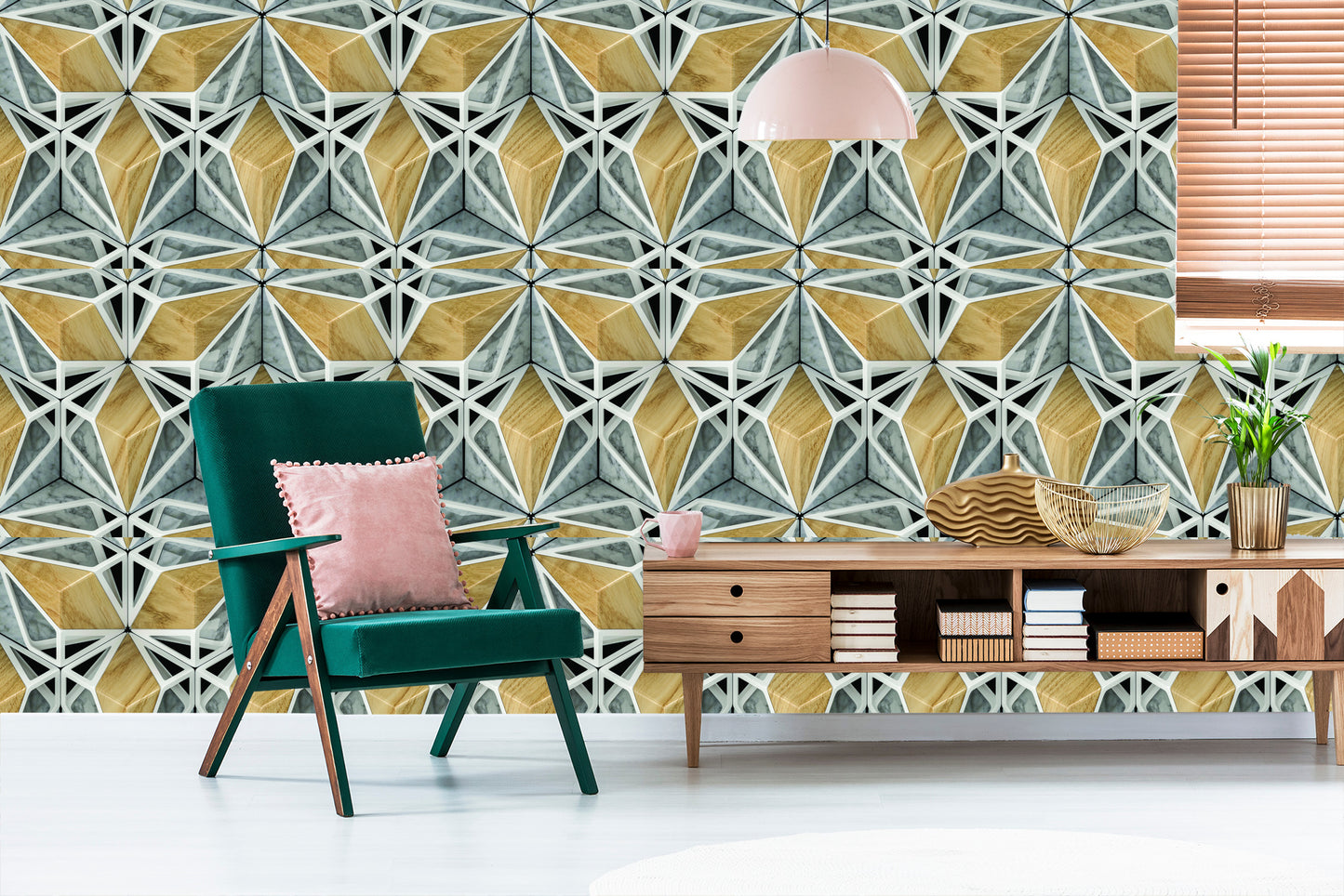 Wallpaper 3D Wood Marble