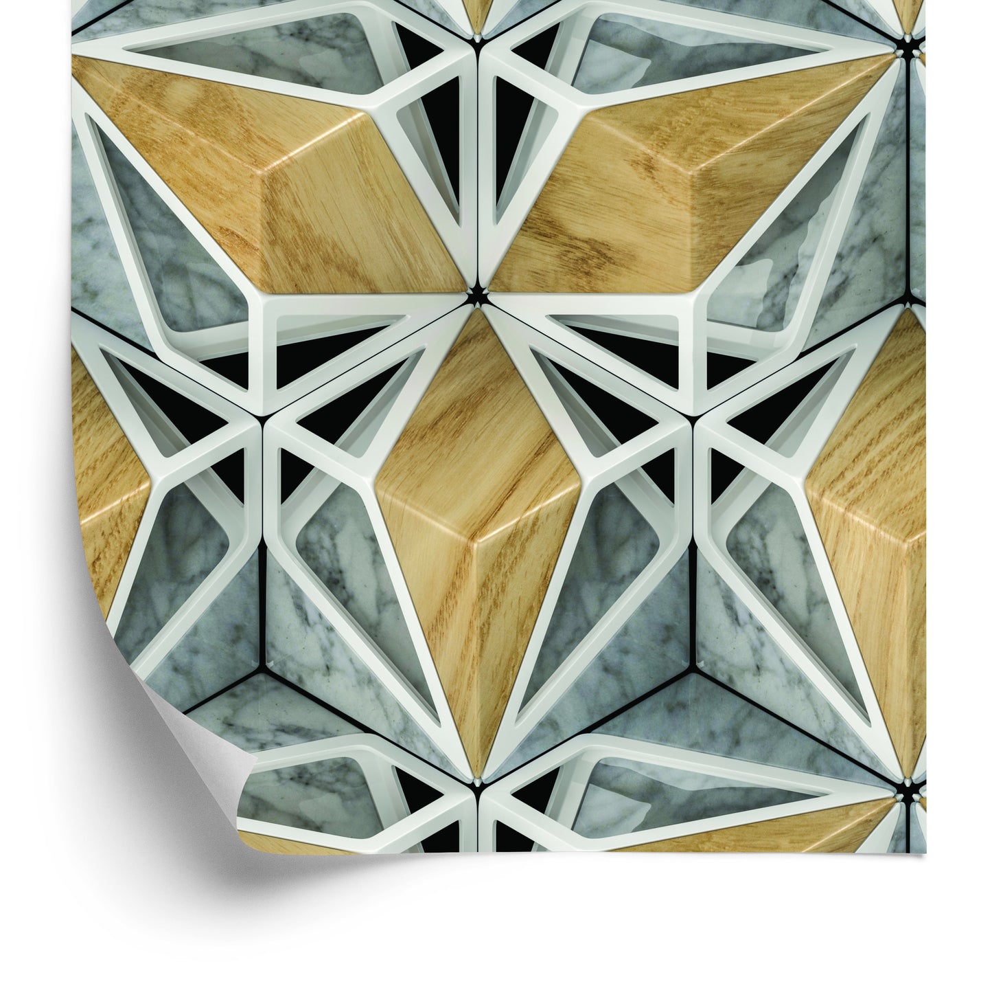 Wallpaper 3D Wood Marble